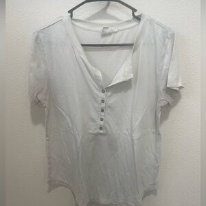 Cream Button-Up Short Sleeve Shirt